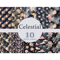Celestial Star Digital Paper | Galaxy Pattern