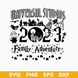 universal studio 2023 family adventure svg, harry potter svg, hogwarts svg, minion svg, magic castle svg digital file