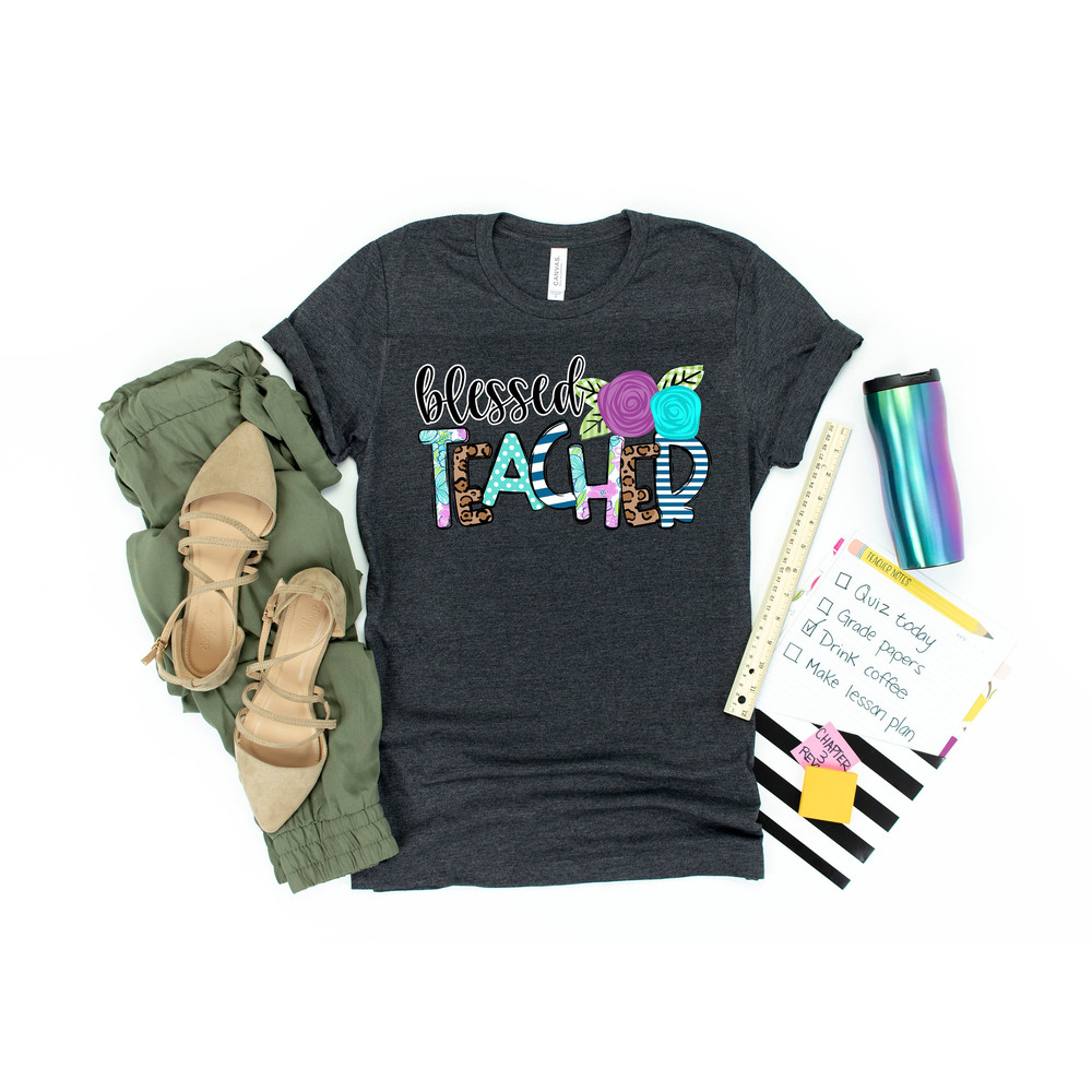 Blessed Teacher Inspirational Shirts, Teach Love Inspire Shirt, Back To School Shirt, First Grade Teacher Shirts, Teacher Appreciation Shirt - 2.jpg