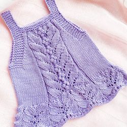 KNITTING PATTERN: Top Lily / for Baby and Child /  7 Sizes