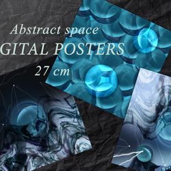 Digital posters abstract space 27cm