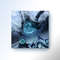 Abstract digital space blue glass sphere on a dark background_posters2.jpg