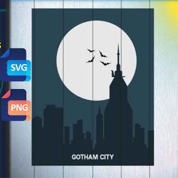 Batman Gotham City SVG Free, superhero SVG