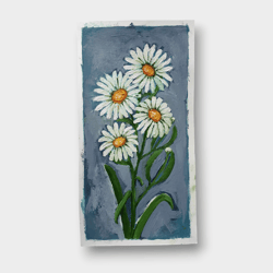 daisy flower painting, small flower painting, floral art, small artwork, flower painting, original oil painting bub