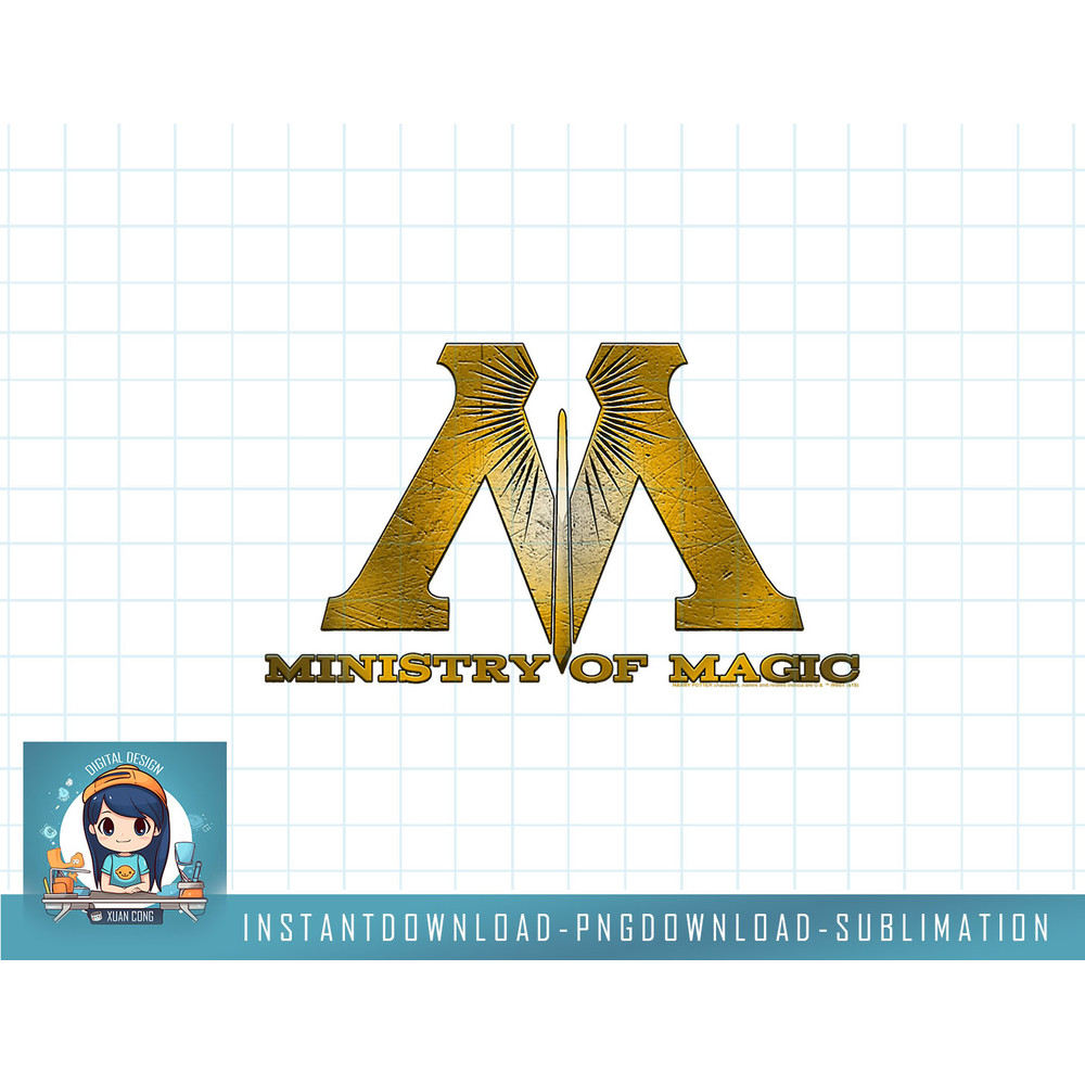 Kids Harry Potter Ministry Of Magic Gold Logo png, sublimate, digital download.jpg