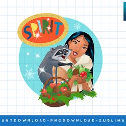 disney princess pocahontas & meeko holiday png, sublimate, digital print