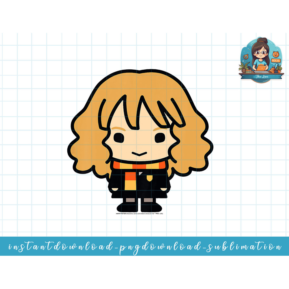 Kids Harry Potter Hermione Granger Cute Cartoon Style Portrait png, sublimate, digital download.jpg