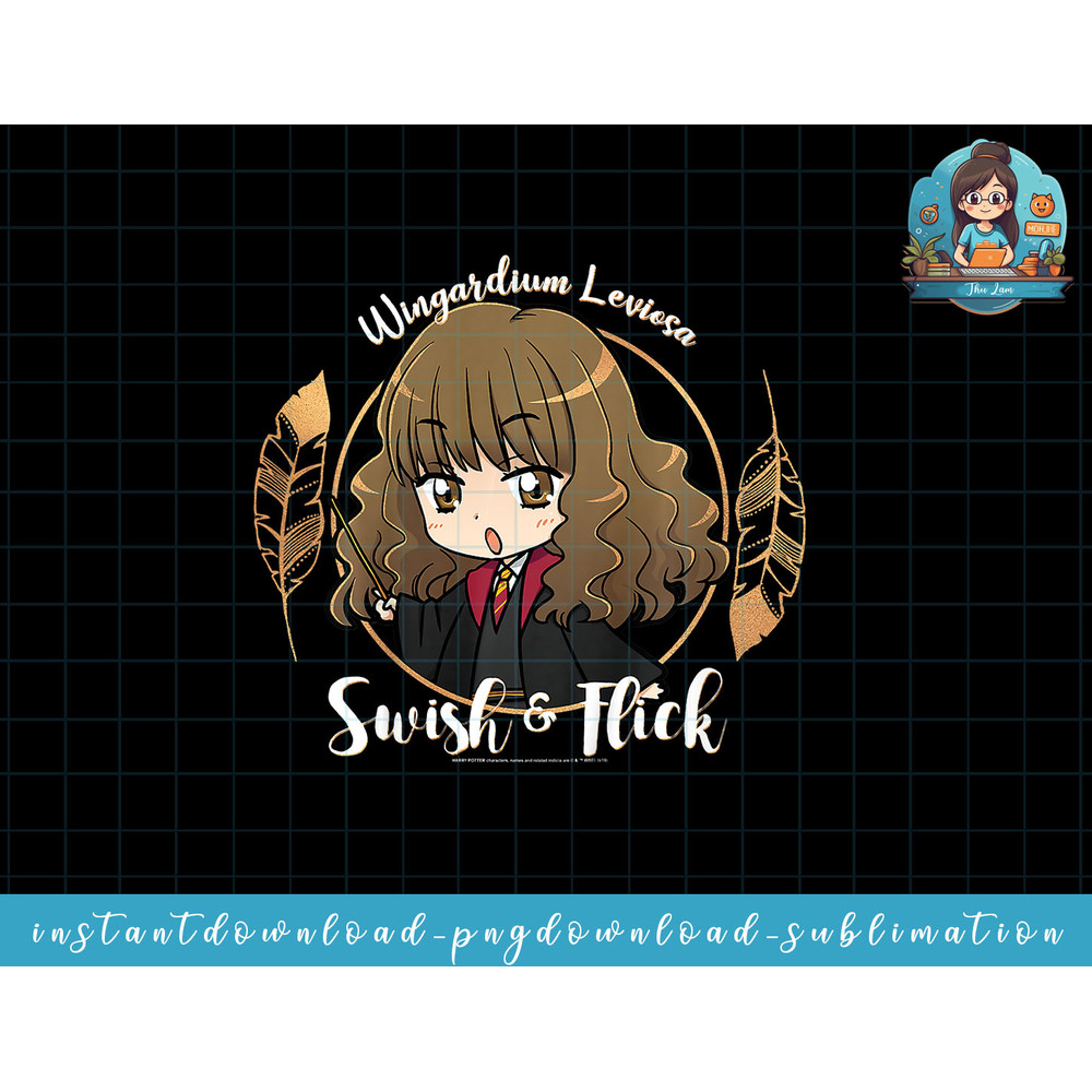 Kids Harry Potter Hermione Granger Swish And Flick Anime Portrait png, sublimate, digital download.jpg