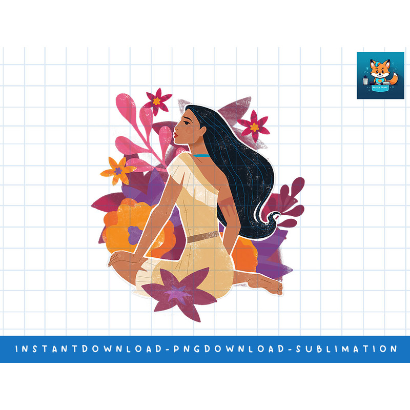 Disney Princess Pocahontas in the Flowers png, sublimate, digital print.jpg