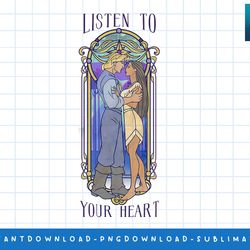 disney princess pocahontas listen to your heart stain glass png, sublimate, digital print
