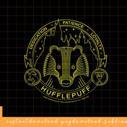 kids harry potter hufflepuff symbol line art png, sublimate, digital download