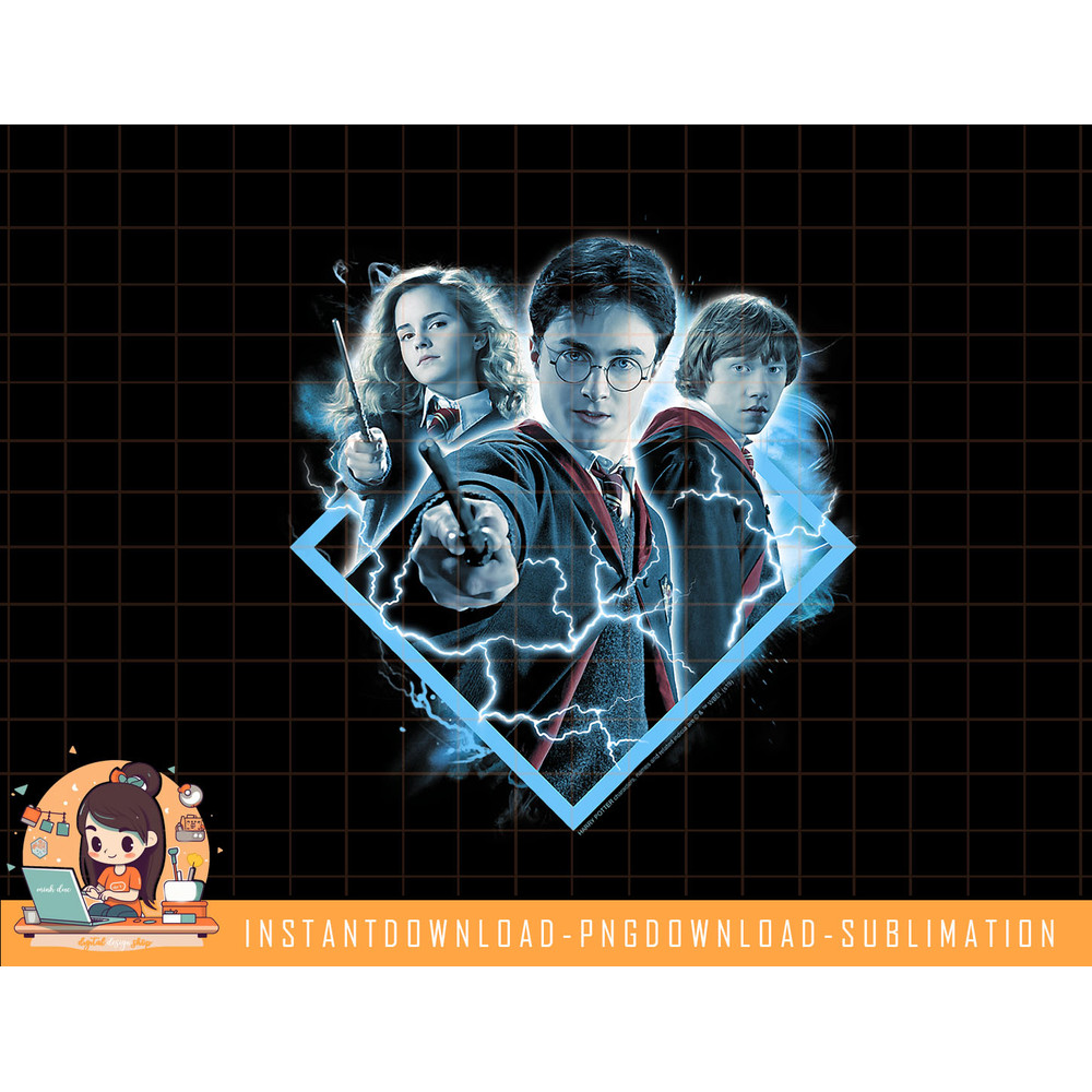 Kids Harry Potter Ron Harry Hermione Blue Lighting Portrait png, sublimate, digital download.jpg