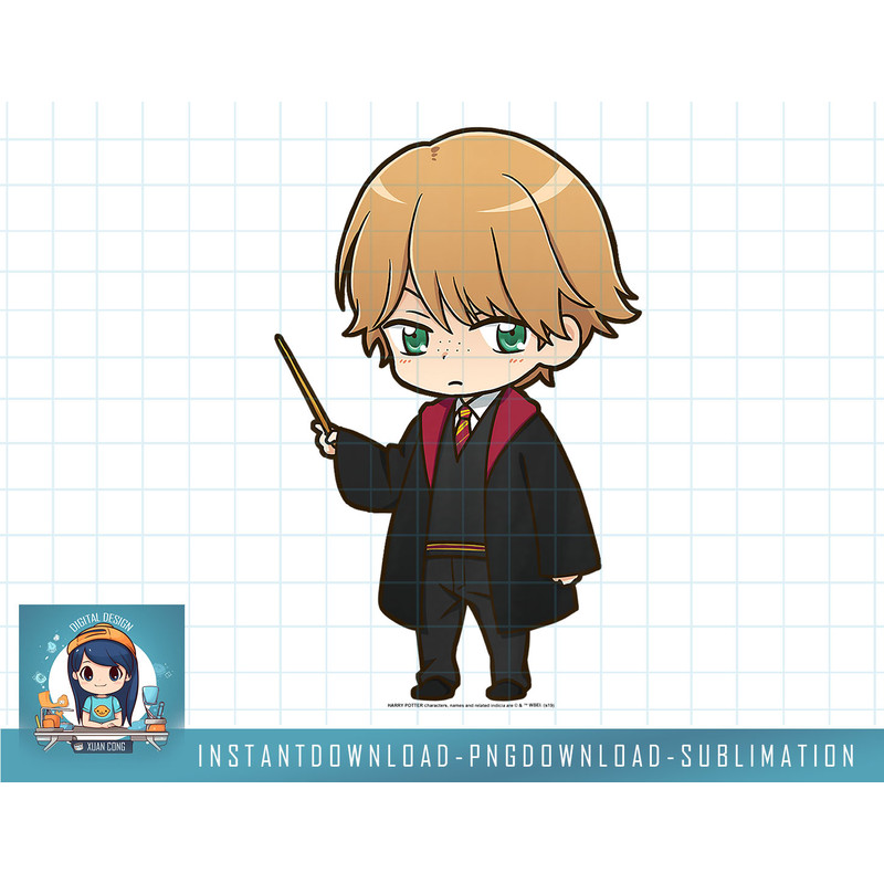 Kids Harry Potter Ron Weasley Anime Style Portrait png, sublimate, digital download.jpg