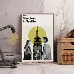 sleepless in seattle wall art, sleepless in seattle poster, movie poster, movie decoration, movie wall art