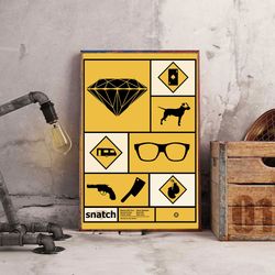 snatch  poster, snatch  wall art, movie decoration, movie wall art, movie poster, snatch home decor