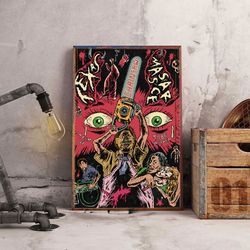 the texas chain saw massacre wall art, the texas chain saw massacre poster, horror movie poster, movie decoration