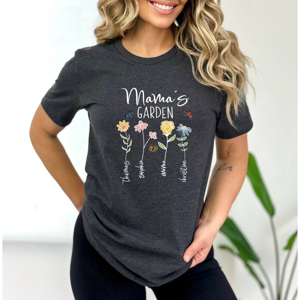 Custom Mothers Day Shirt, Personalized Mom Gift, Mothers Day Gift, Mama's Garden T-Shirt, Customized Mom Tee, Mother Gift, Gift from Son - 2.jpg