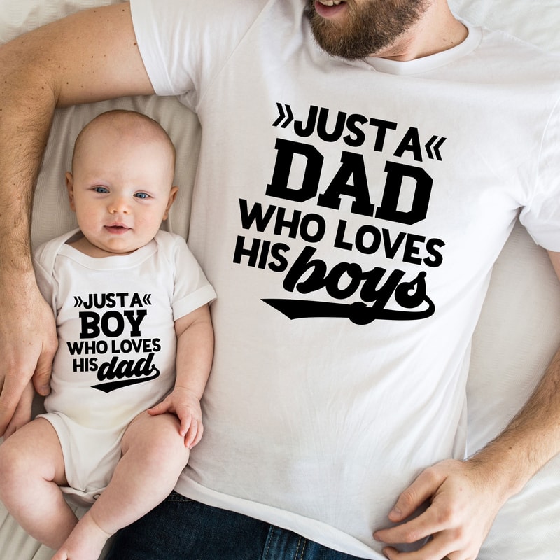 Dad Of Boys Shirt,Matching Dad and Son Shirt,Just A Dad Who Loves His Boys Shirt,Daddy and Me Shirt,Gift for Dad and His Boys Shirt - 2.jpg
