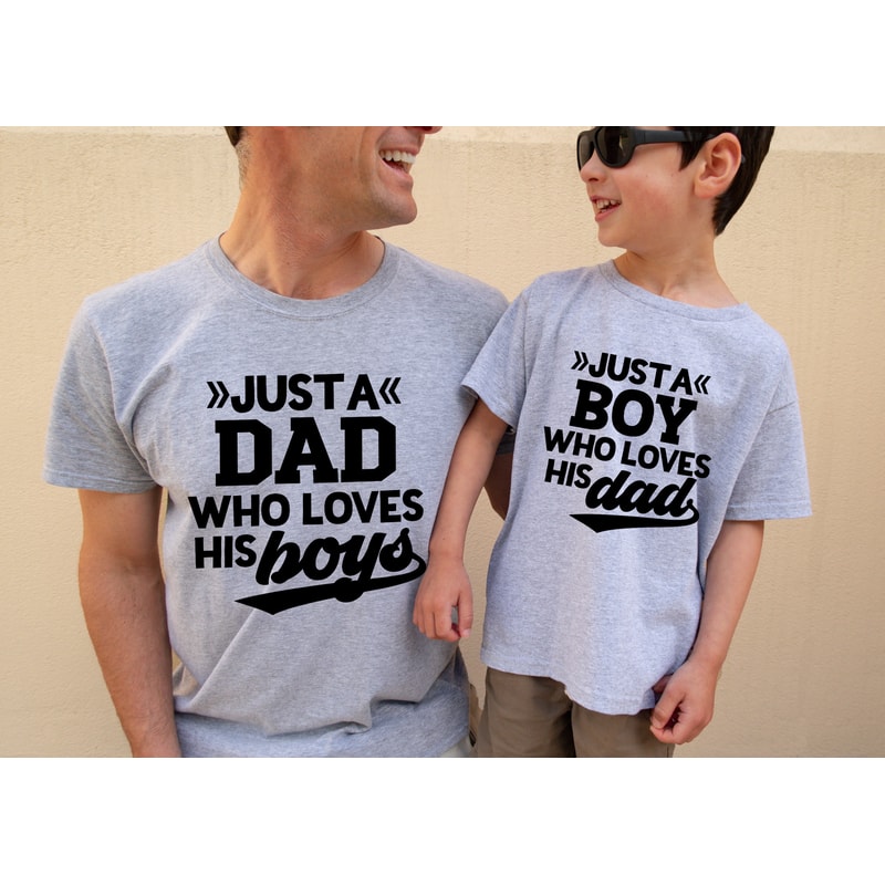 Dad Of Boys Shirt,Matching Dad and Son Shirt,Just A Dad Who Loves His Boys Shirt,Daddy and Me Shirt,Gift for Dad and His Boys Shirt - 3.jpg