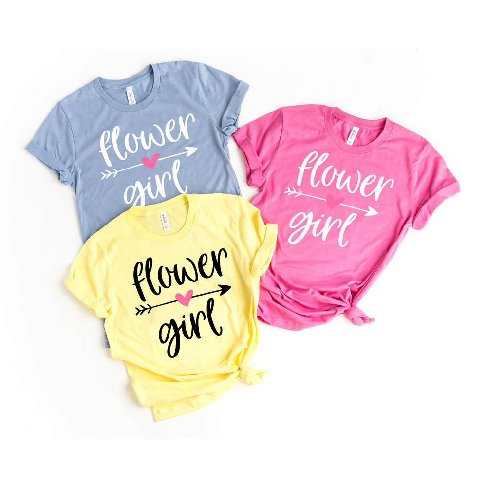 Flower Girl Shirt, Cute Flower Girl Idea, Wedding Tshirt, Matching Bridesmaid Tshirt, Custom Bridal Tshirts, Flower Girl Wedding Party Shirt - 2.jpg