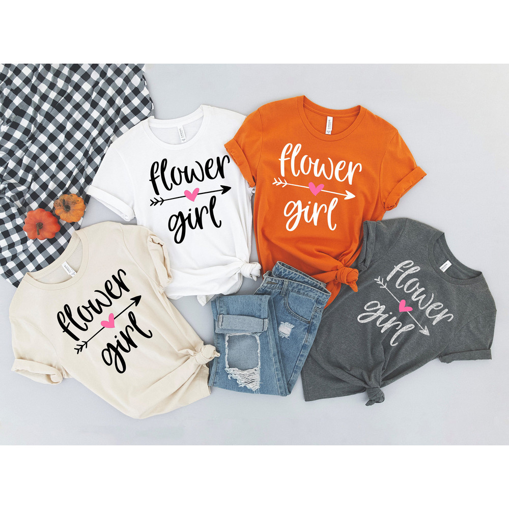Flower Girl Shirt, Cute Flower Girl Idea, Wedding Tshirt, Matching Bridesmaid Tshirt, Custom Bridal Tshirts, Flower Girl Wedding Party Shirt - 3.jpg