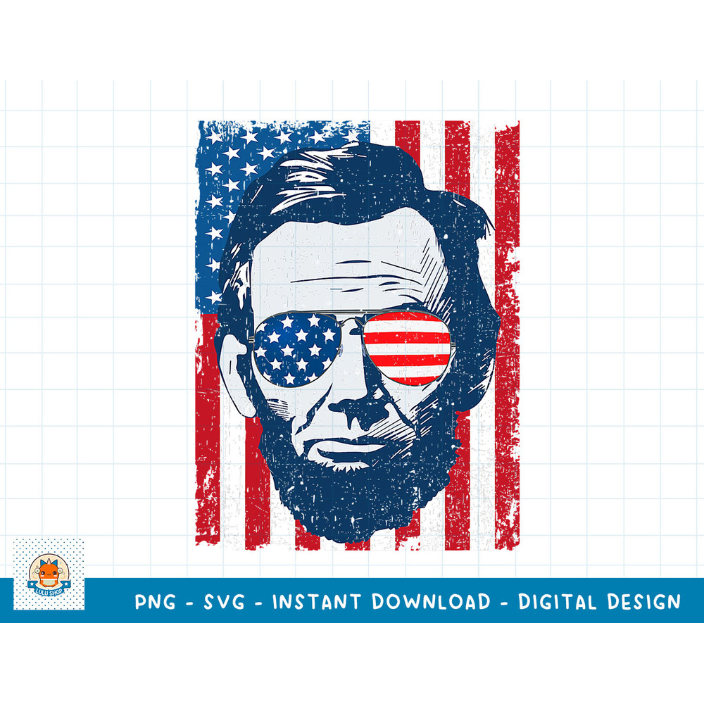 Abe Lincoln Beard Sunglasses & American Flag 4th Of July T-Shirt copy.jpg