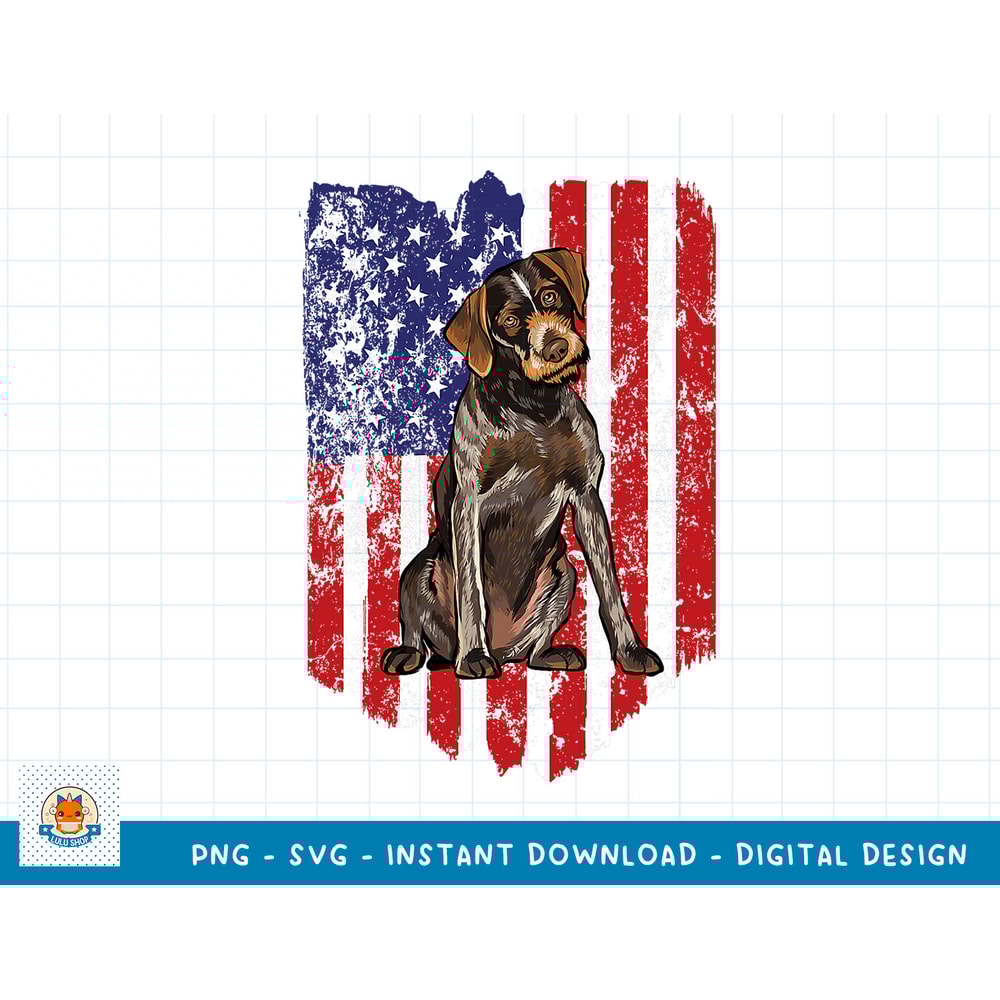 American Flag German Wirehaired Pointer 4th Of July USA T-Shirt copy.jpg