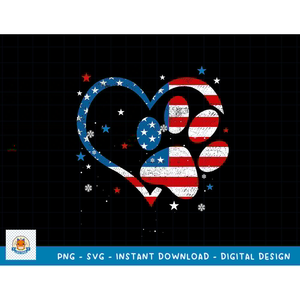 American Flag Patriotic Dog & Cat Paw Print - 4th Of July T-Shirt copy.jpg