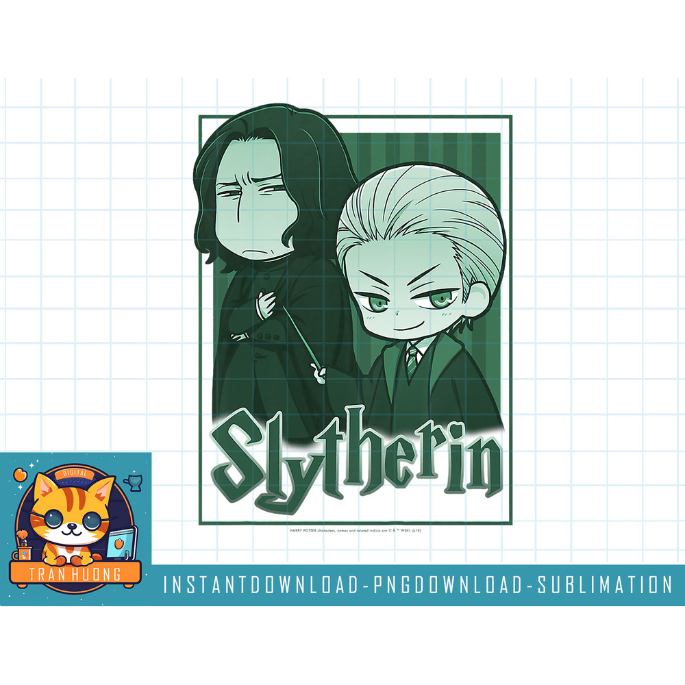 Kids Harry Potter Snape & Draco Slytherin Chibi Portrait Youth png, sublimate, digital download.jpg