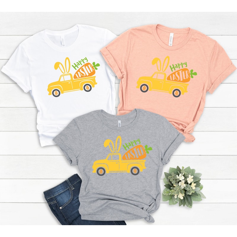 Happy Easter Shirt,Easter Truck Shirt,Easter Shirt For Woman,Vintage Truck with Carrot Shirt,Easter Shirt,Easter Family Shirt,Easter Day - 3.jpg
