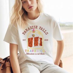 retro disney up paradise falls est 2009 travel co adventure is out there t-shirt, disney up house balloons, disney pixar