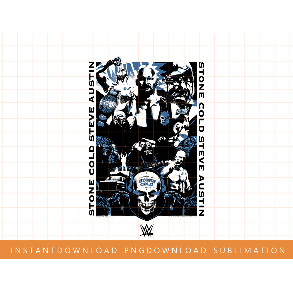 WWE Stone Cold Steve Austin Collage Poster T-Shirt copy.jpg