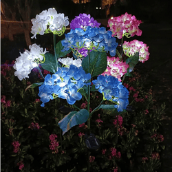 led hydrangea flower solar lights outdoor garden lawn lights for garden courtyard villa house decoration lamp