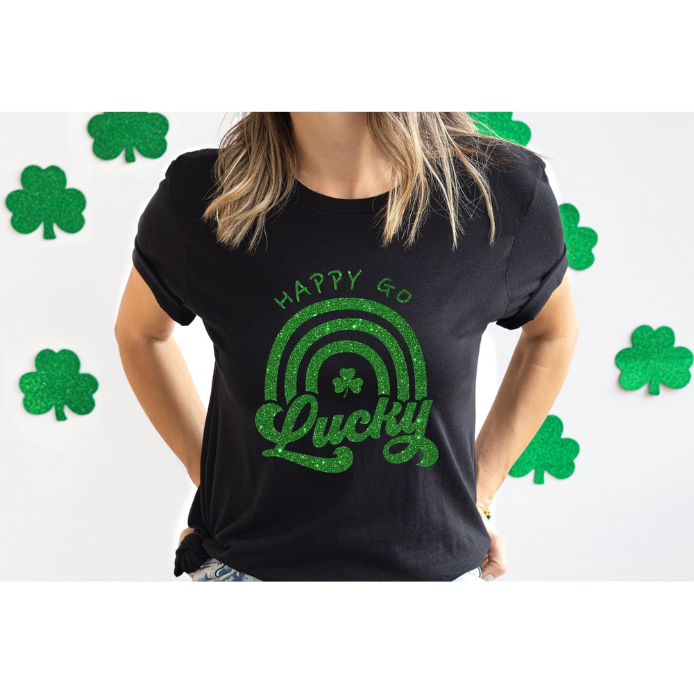 Happy Go Lucky Sweatshirt, St Patricks Day Sweater, St Patrick’s Day Shirt, St Patrick’s Day T-shirt, Christian Shirt, Lucky Blessed T-shirt - 1.jpg