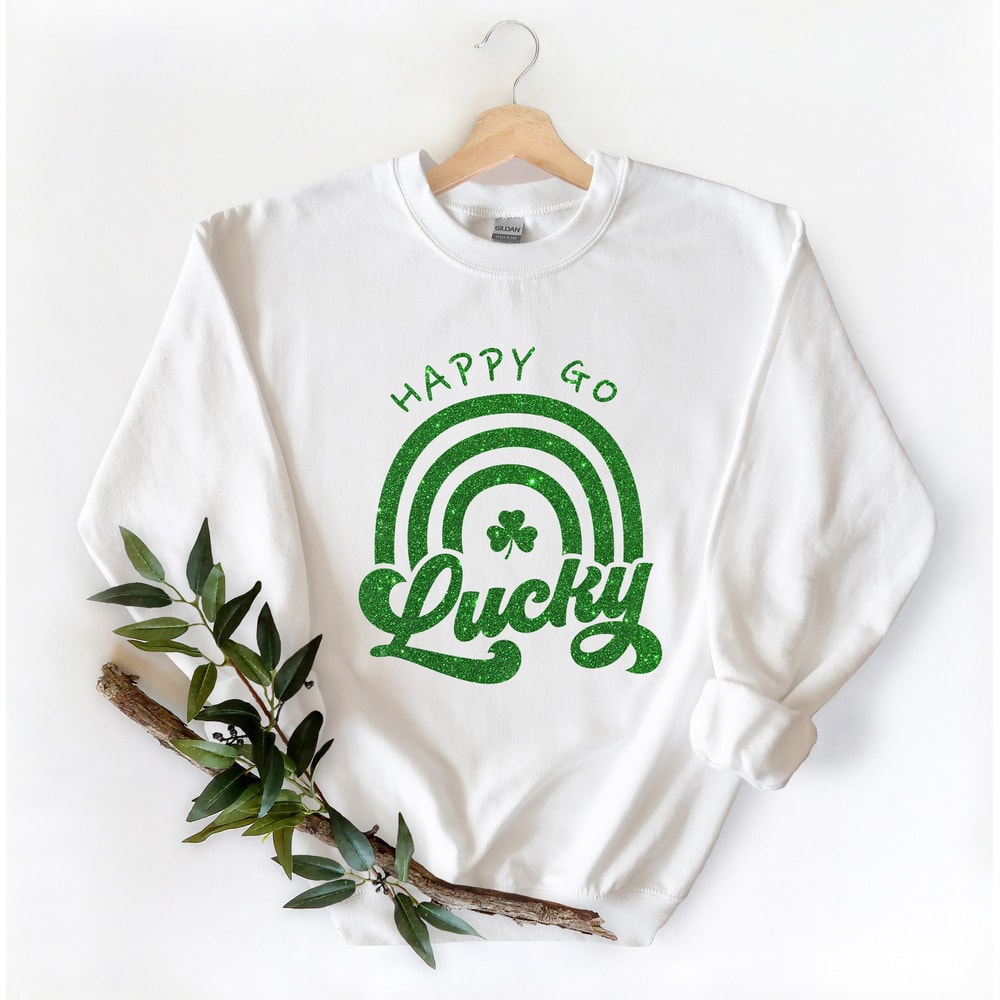 Happy Go Lucky Sweatshirt, St Patricks Day Sweater, St Patrick’s Day Shirt, St Patrick’s Day T-shirt, Christian Shirt, Lucky Blessed T-shirt - 4.jpg