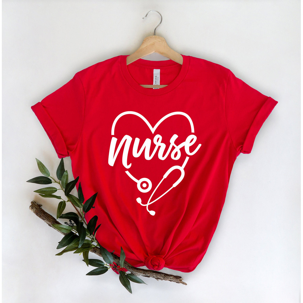 Heart Stethoscope Shirt-Nurse T-shirt-Nurse Tees-Cute Nurse Shirts -Nurse Appreciation Gift-Nurse Gift Idea-Nurses Week Gift-Nurselife Shirt - 1.jpg