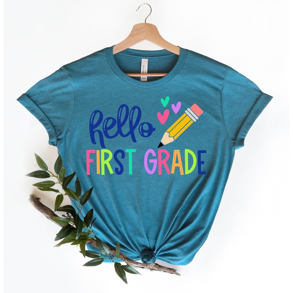 Hello First Grade Shirt, Back to School Shirt, Teacher Shirt, Team Teacher Shirt, First Grade Teacher Shirt, First Day Of School Shirt - 2.jpg