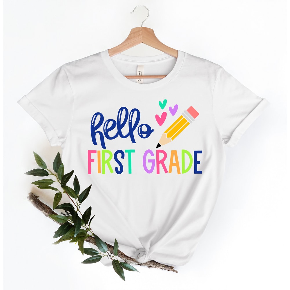 Hello First Grade Shirt, Back to School Shirt, Teacher Shirt, Team Teacher Shirt, First Grade Teacher Shirt, First Day Of School Shirt - 4.jpg