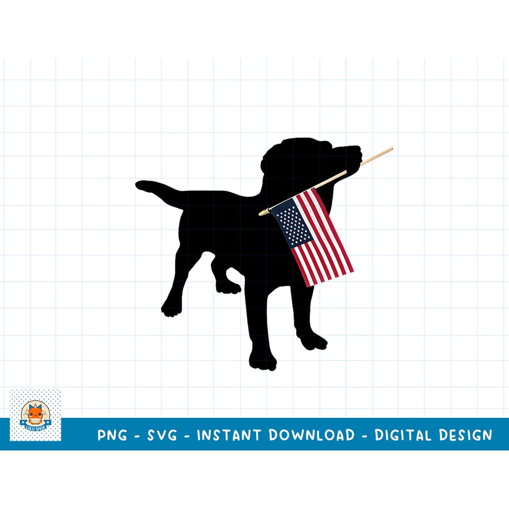 Black Lab Dog Holding July 4th Patriotic USA Flag T-shirt copy.jpg