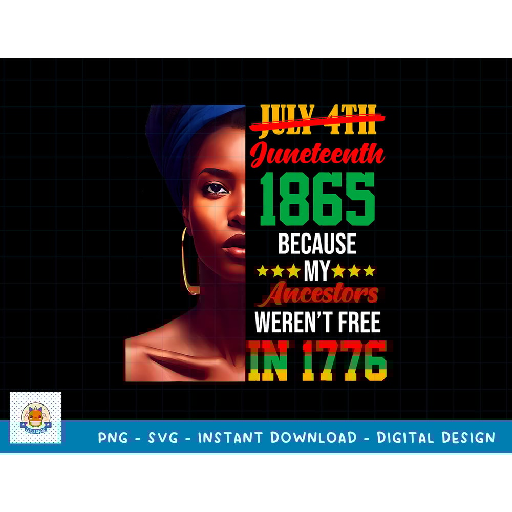 Black Queen Juneteenth 1865 Freedom African American Womens T-Shirt copy.jpg