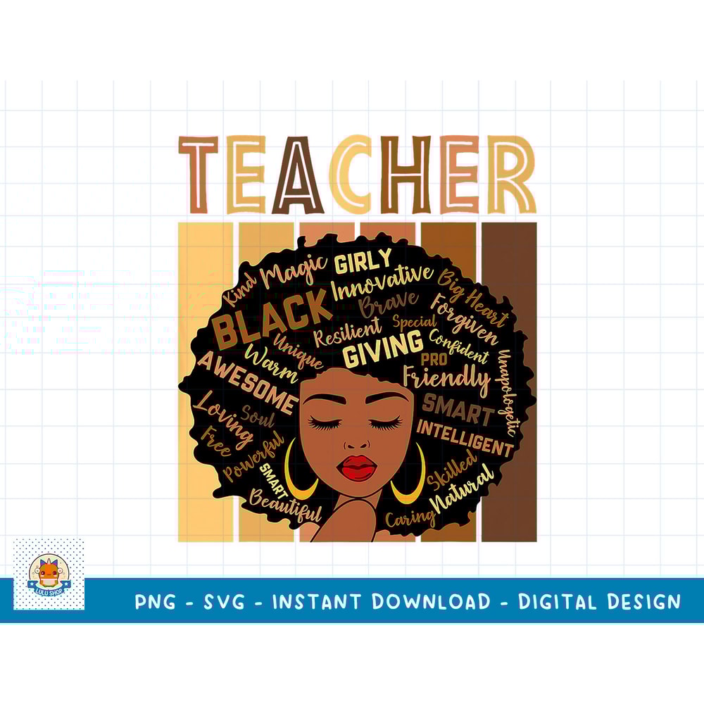 Black Smart Teacher Afro Love Melanin BLM African Juneteenth T-Shirt copy.jpg