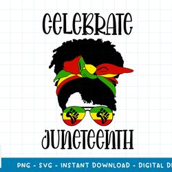 black women messy bun juneteenth celebrate png