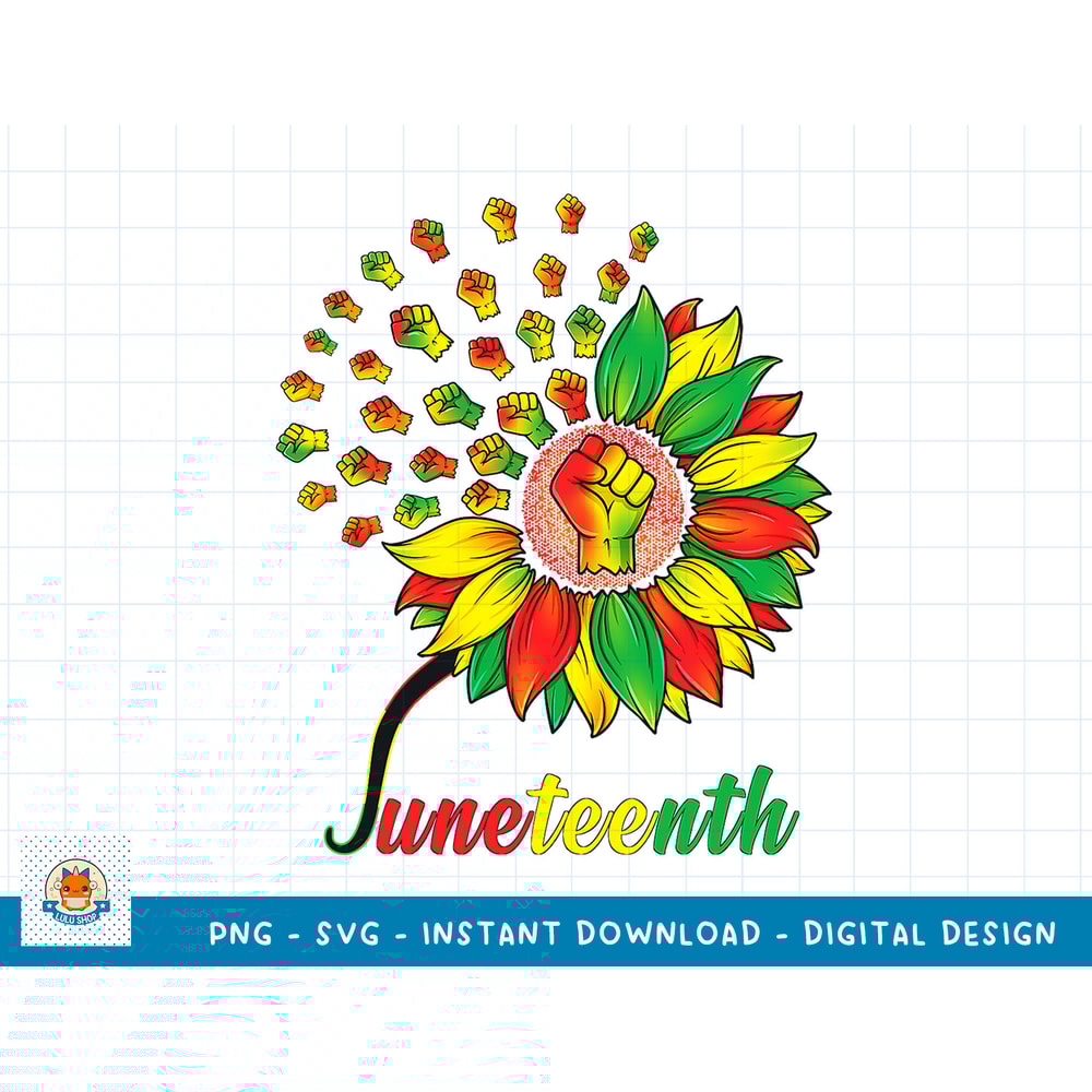 Cute Juneteenth Fist Sunflower Black African American T-Shirt copy.jpg