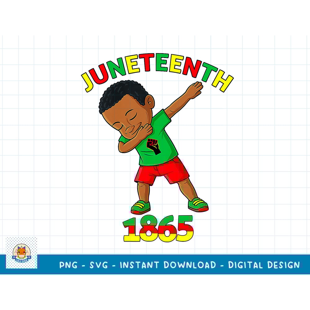 Dabbing Black King Juneteenth 1865 Brown Skin Boys Dab T-Shirt copy.jpg