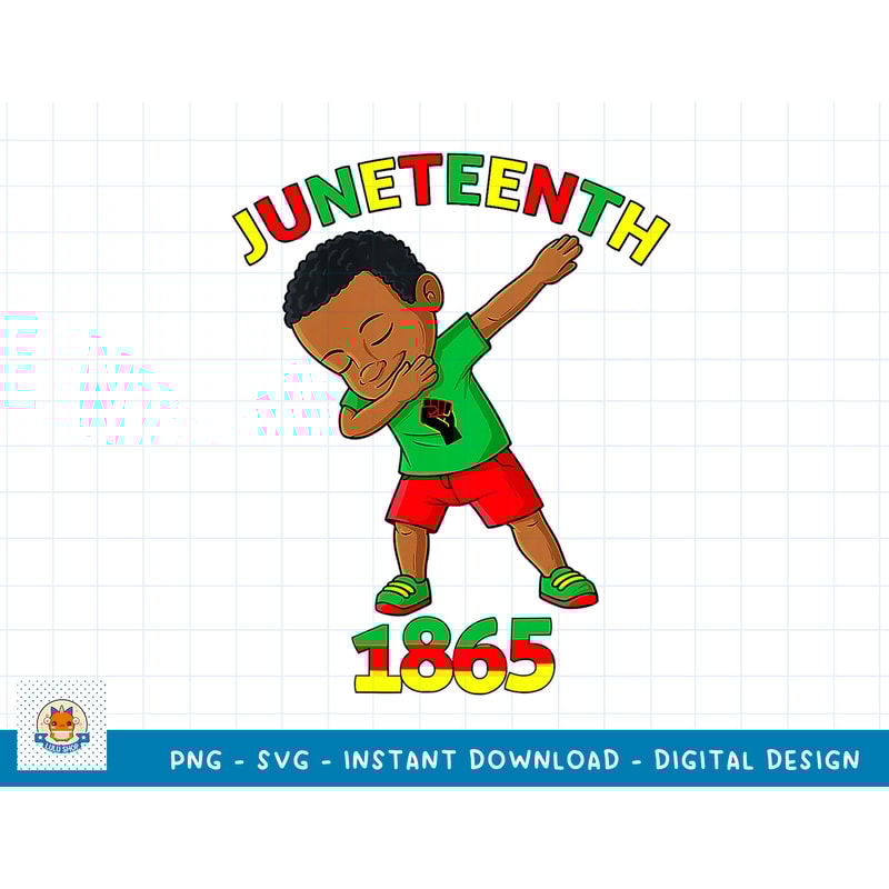Dabbing Black King Juneteenth 1865 Brown Skin Boys Dab T-Shirt copy.jpg