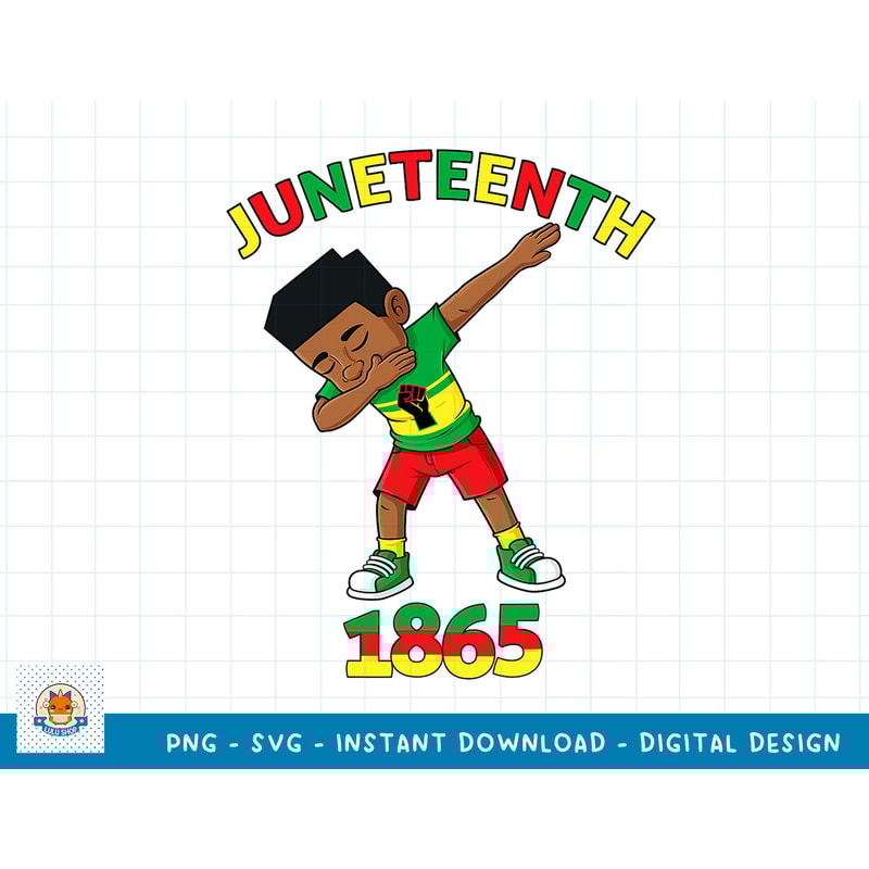 Dabbing Black King Juneteenth 1865 Brown Skin Boys Kids Teen T-Shirt copy.jpg