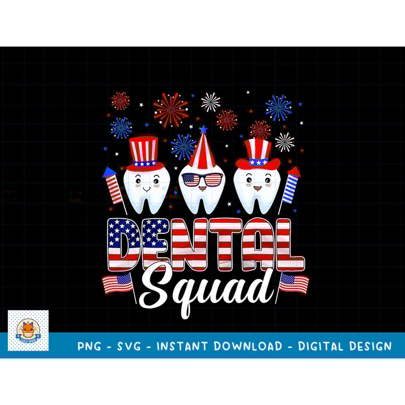 Dental Squad Dentist Hygienist US Flag Fireworks 4th Of July T-Shirt copy.jpg