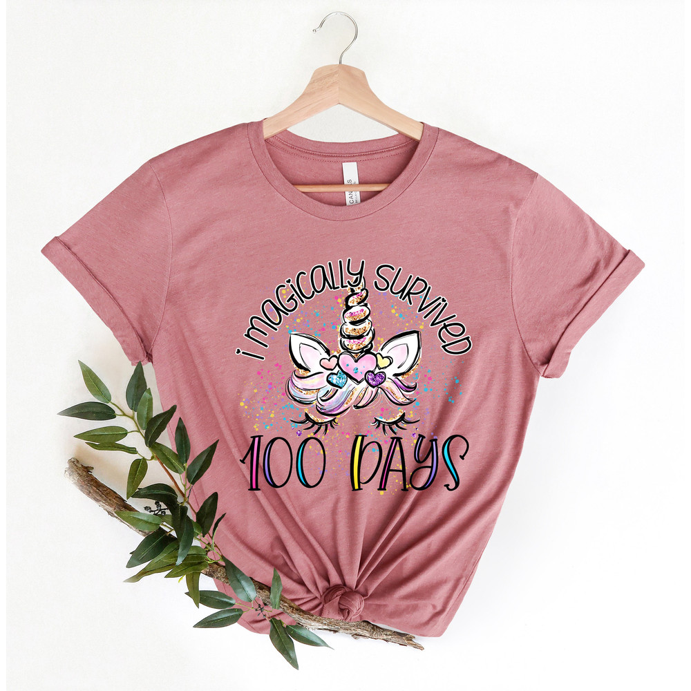 I Magically Survived 100 Days shirt,100 Days Brighter Shirt,Teacher Shirt,100th Day Of School,Back To School Shirt,Unicorn 100 days Shirt - 3.jpg