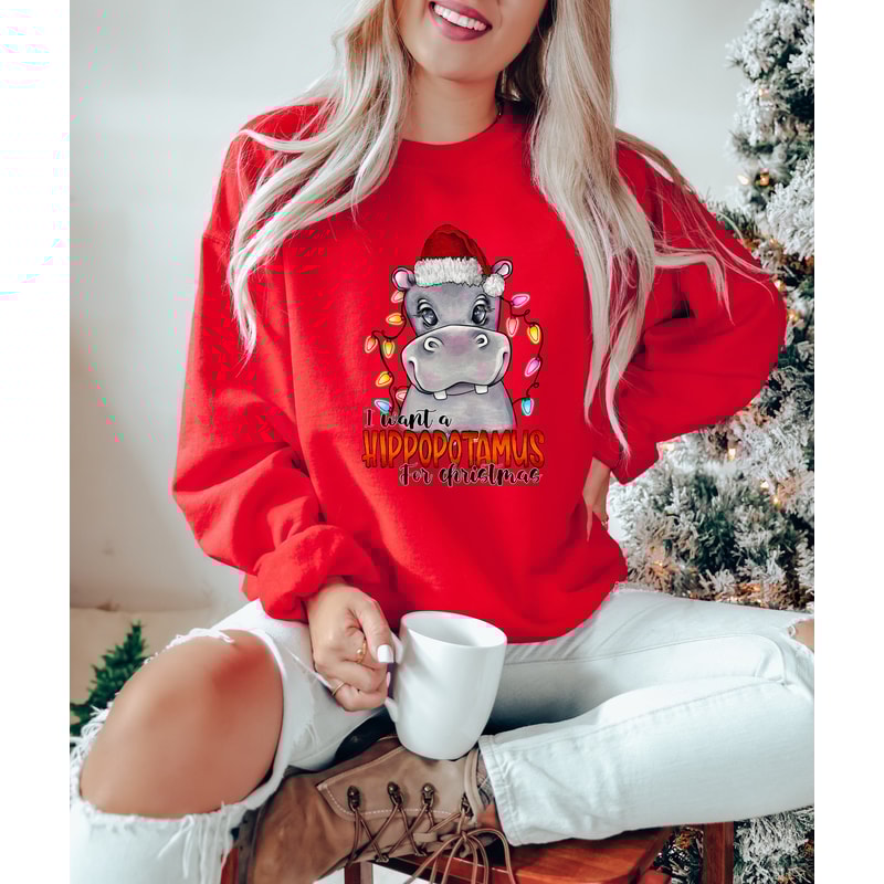 I Want A Hippopotamus For Christmas Sweatshirt,Christmas Hippopotamus Shirt,Funny Christmas Gift Shirt,Christmas Family Shirt,Holiday Gift - 4.jpg