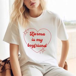 karma is my boyfriend t-shirt, taylor swiftie merch t-shirt, karma is a cat shirt, midnights taylor t-shirt, meet me at